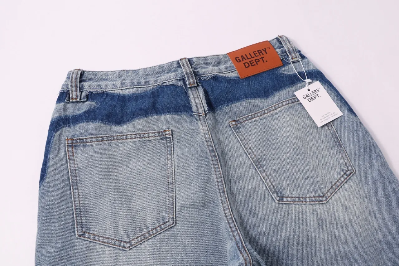 665#Gallery Dept new style washed blue heavy-duty splicing bootcut jeans American high street casual trousers washed blue S~XL p300